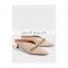 Ladies low heels latest footwear design pointed toe with chain strap stunning style sandals shoes