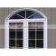 cheap house building fixed PVC windows tempered glass arch shaped windows