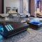 European modern Luxury  home theater living room sofa set furniture with LED lights For Prefab House
