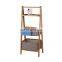 wholesale folding linen woven multi-layer ladder shape bamboo storage rack laundry basket hamper bags for bathroom