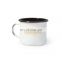 Custom professional 8cm brand logo printing enamel iron metal tea cups with handles
