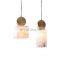 Wood Brass Retro Modern Hanging Light Pendant Lighting Chandelier Industrial Vintage Marble Pendant Lamp