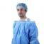 White Spunbond Polypropylene Disposable Lab coat With Snap Front Closure