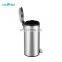 Oval Shape Pedal Bin ODM Stainless Steel Trash Can With Soft-Close Lid