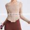 Warm Sportswear Nude Lace Slim Sports Shirts Custom Running Clothing Long Sleeve Tops Gym Fitness T Shirt Women Yoga Top