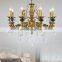 Modern round brass crystal luxury chandelier wall lamp for living room ceiling or bedroom ceiling