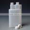 free sample low price HDPE plastic twin neck dispenser bottle 250 ml