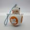lovely promotional plastic decoration BB8 cellphone chain ornament