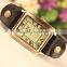 Women Wrist Watch Square Face Brand Young Girls Dress Antique Vintage Watch Relogio