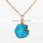 Yiwu Factory Wholesale High End Fashion Jewelry Aquamarine Crystal Necklace