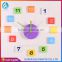 2015 hot sale 3d EVA wall sticker clock for home decoration