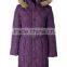 New quilting coat with detachable hood long sleeve fur collar winter jacket women down jacket