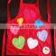 children kitchen apron&painting apron with customized logo cotton fabric new design flower embroidered