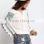 2016 spring latest white vintage ptint loose lady blouse & top