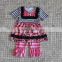 2016 hot sale star embroidery polka dot triple ruffle dress baby girls 4th of July boutique sets