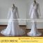 Appliqued Lace Bling Sequin Beaded Long Sleeve Muslim Wedding Dress Ball Gown