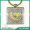 Best selling Europe religious metal square printable promotional keychain