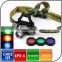 Dry Battery Power Source and CE RoHS Certification led lamp head zoom headlamp with 3 x filter lens