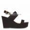 Raynal Platform High Wedge Heel Sandals Women Summer Shoes Black color