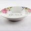 Three flowers decal ceramic soup plate, cheap bulk white dinner plates, china plates wholesale from china