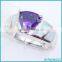 Hot Selling Rhodium Plated 925 Sterling Silver Pave Zircon Wpmen Opal Ring