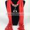 2014 lady's long trendy jewelry scarf