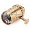 Retro edison bulb Brass Lampholder E27 E26 pendants switch Lamp socket