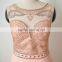 OEM pink chiffon beaded wedding dresses made in china