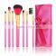 7Pcs Makeup Brushes Cosmetic Make up Brush Set Rose Red Fitted Folding Case Makeup Brushes Kit