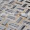 LJ JY-Mx-SM06 Beige Stone Mix Stainless Steel Strip Mosaic Hall Wall Tiles