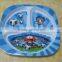 3 section melamine plate for kids