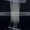 Acrylic Podiums for Floor, X-Shaped Post, Rubber Feet - Clear