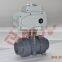 UPVC double union ball valve 24v dc electrical plastic screw valve