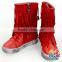Fashion Style Kids Girls Hard Soled Add Cashmere Anke Moccasin Kids Winter Warm Boots