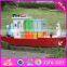 2016 new design funny children wooden toy container ship W04F006