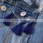 2017 Hight quality Girls beautiful tassels denim coat on the two front procket