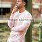 Heavenly Pink Mens Long Sleeve T Shirt Longline Curved Hem T Shirt Wholesale Muscle Fitted Gym wear Fashion Streetwear