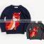 Cartoon Fox Pattern Boys Round Neck Pullover Sweater