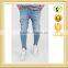 New fashion mens blue drop baggy pants distressed crotch jeans trousers