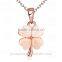 Rose gold opal clover pendant necklace