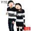 Hot sale winter fall color block jacquard pattern couple knit sweater