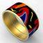 Colourful Titanium Bracelets 24k Gold Plated Enamel Bangles