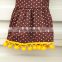 Thanksgiving children's boutique outfits turkey embroidery polka dot pants baby girls clothing sets