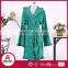 Fashion 100% polyester heart cut coral fleece home women bathrobe hooded sleepwear