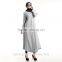 navy hemp muslim dress robe /hsz muslim button Arabian hemp robe abaya kaft dress/ islamic muslim women dress