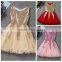 In stock golden sparkle ivory flower girl party wear western dress M5070450