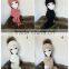Fashion Knitting hat scarf set chunky knit beanie with raccoon fur pompon