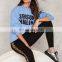 Super Soft Oversized Silhouetted And Ribbed Hem Print Sweatshirt Custom
