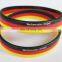 Germany national flag colour rubber wristband BLACK RED YELLOW