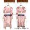 Fashion hoodies long length cardigan sweater red and white striped sexy girls sweater